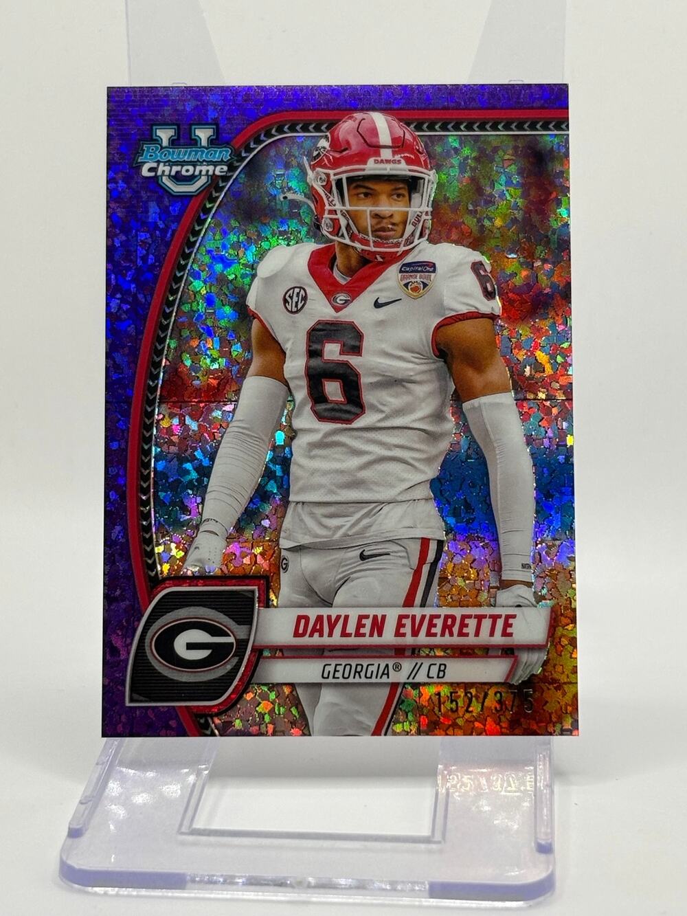 2024 Bowman Chrome U Daylen Everette Purple Mini-Diamond Refractor 152/375 SP